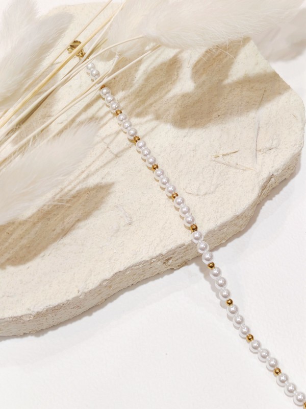 Bracelet en perle et acier inoxydable B243