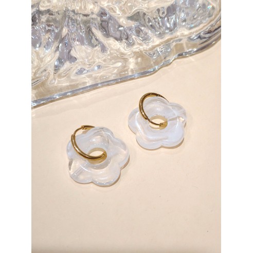 Boucles d'oreilles acier inoxydable et résine E466