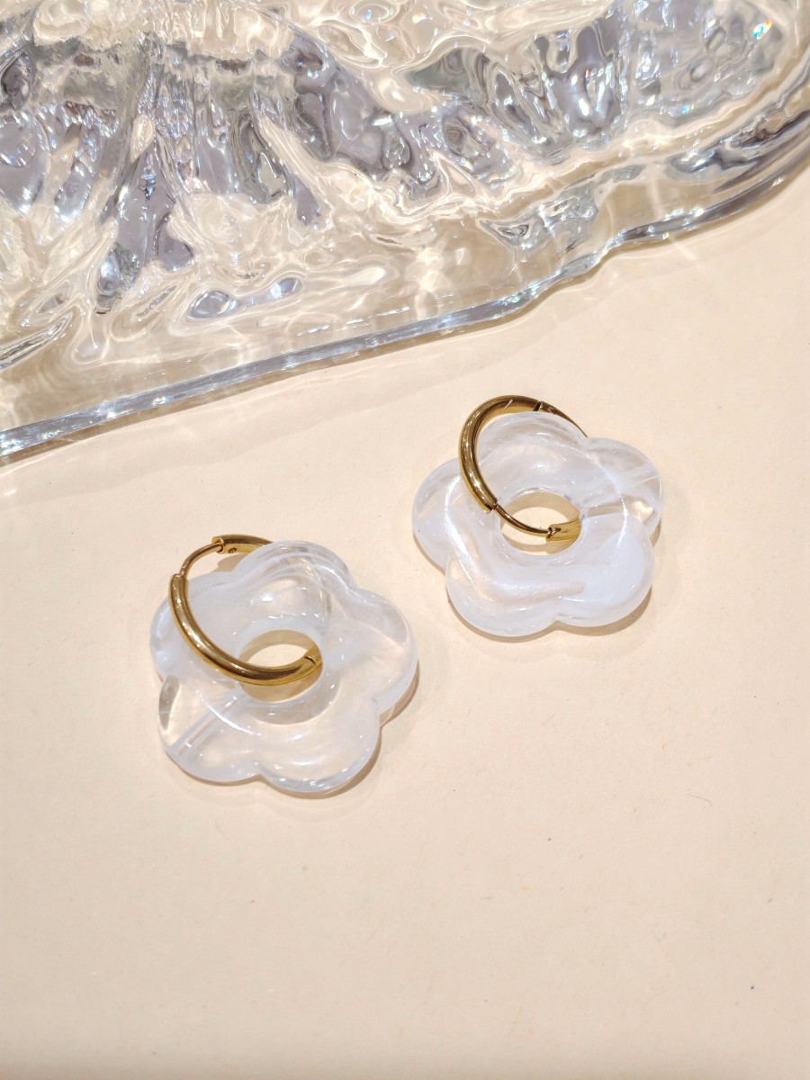 Boucles d'oreilles acier inoxydable et résine E466