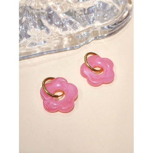 Boucles d'oreilles acier inoxydable et résine E466