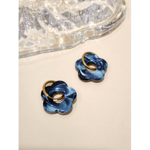 Boucles d'oreilles acier inoxydable et résine E466