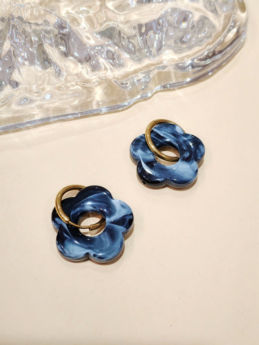 Boucles d'oreilles acier inoxydable et résine E466