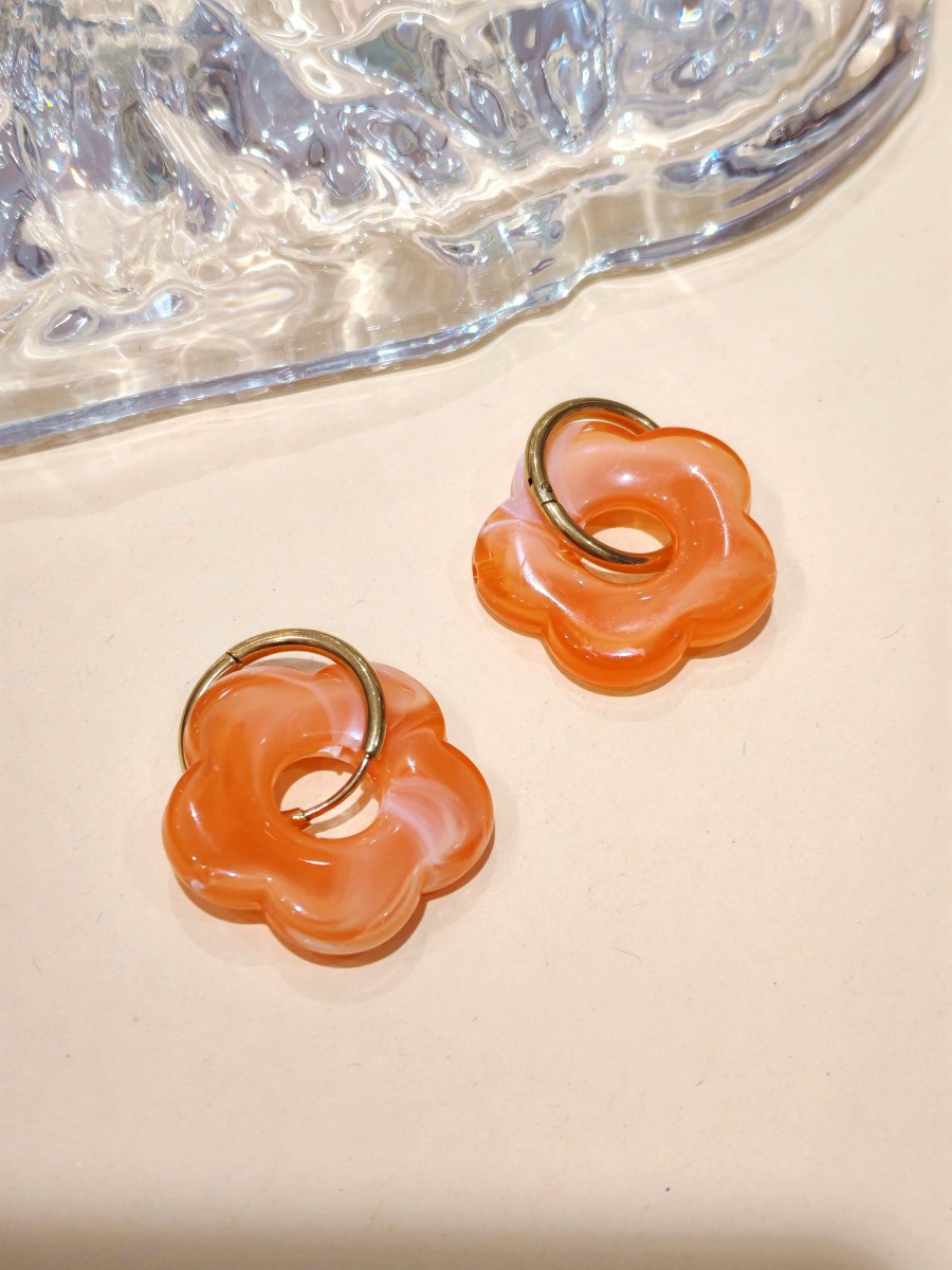 Boucles d'oreilles acier inoxydable et résine E466