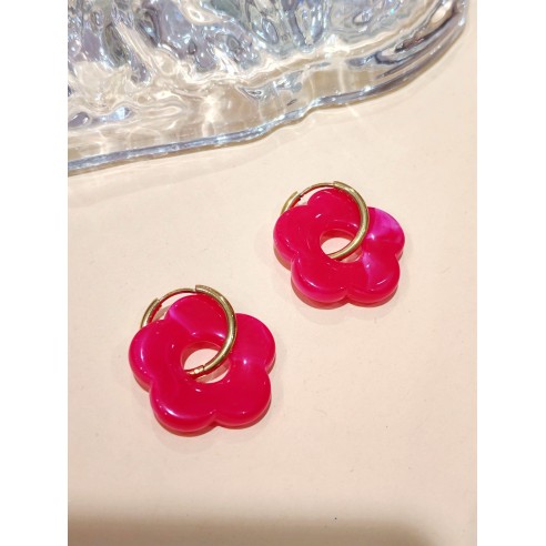 Boucles d'oreilles acier inoxydable et résine E466