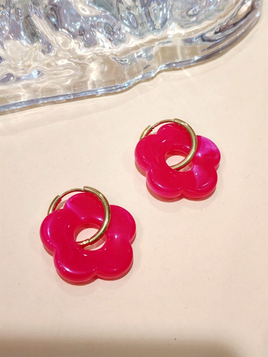 Boucles d'oreilles acier inoxydable et résine E466