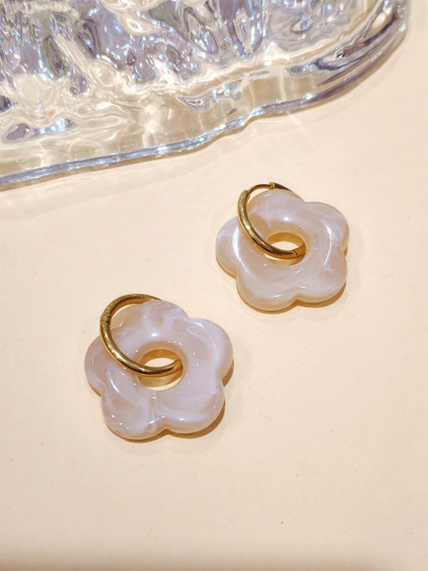 Boucles d'oreilles acier inoxydable et résine E466