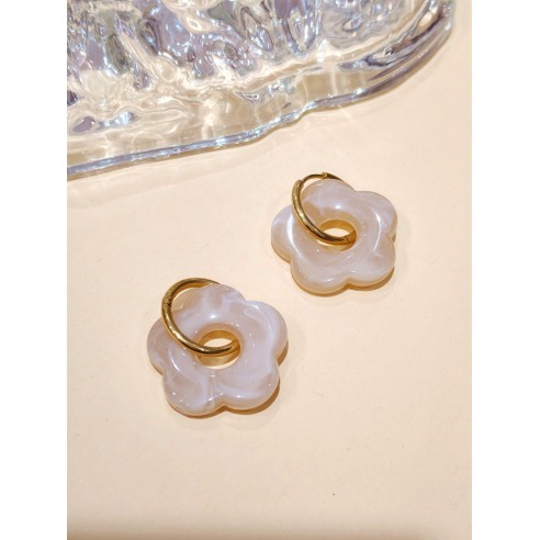 Boucles d'oreilles acier inoxydable et résine E466