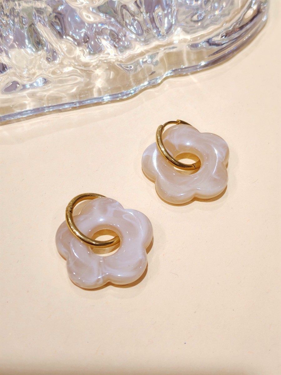 Boucles d'oreilles acier inoxydable et résine E466