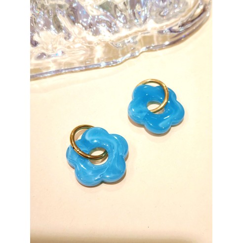 Boucles d'oreilles acier inoxydable et résine E466