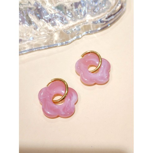 Boucles d'oreilles acier inoxydable et résine E466