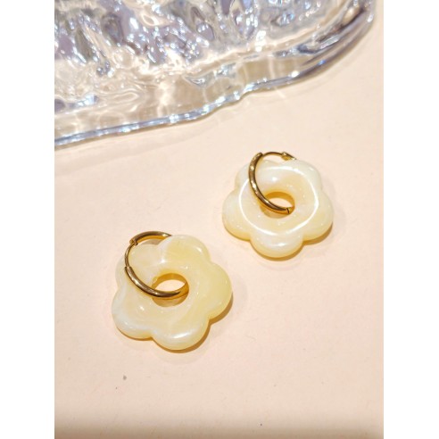 Boucles d'oreilles acier inoxydable et résine E466