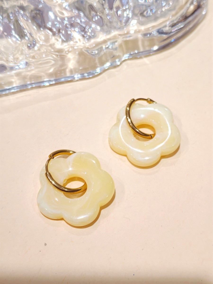 Boucles d'oreilles acier inoxydable et résine E466