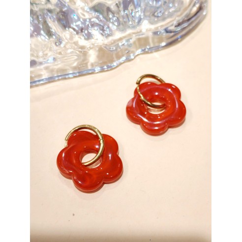 Boucles d'oreilles acier inoxydable et résine E466