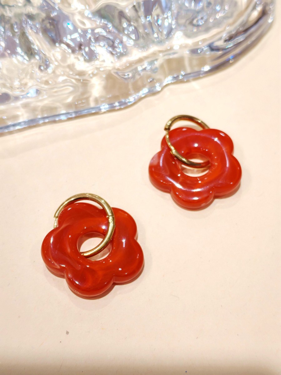 Boucles d'oreilles acier inoxydable et résine E466