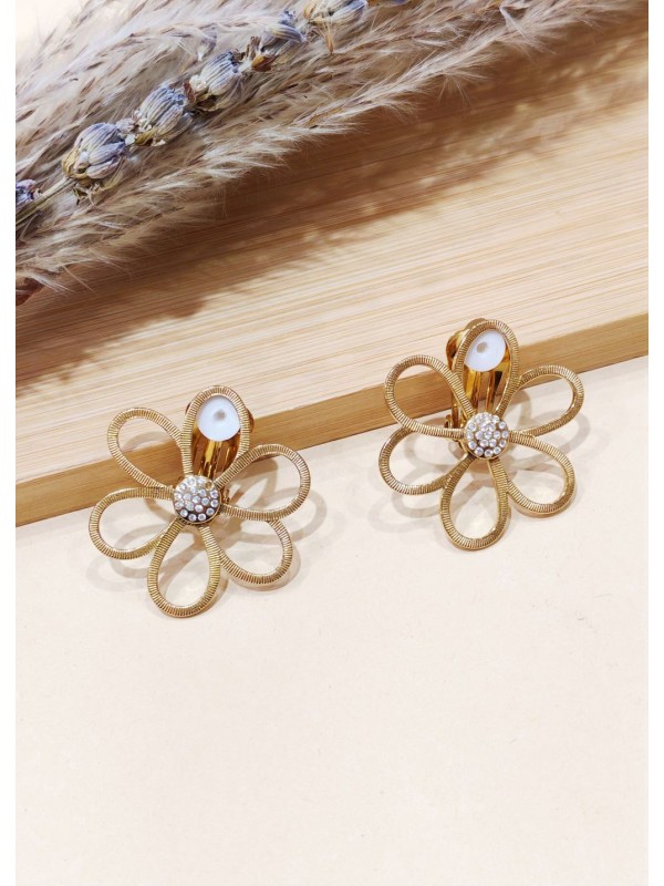 Boucles d'oreilles CLIP en acier inoxydable E470