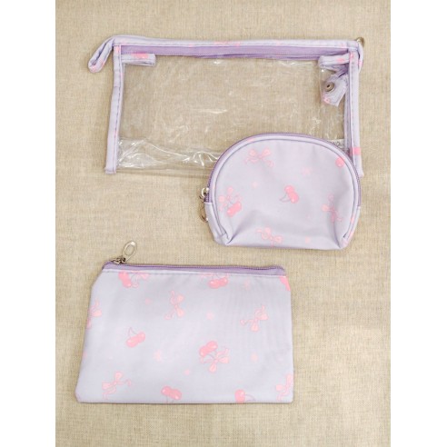 Lot de 3 trousses de toilette 24x14cm T001