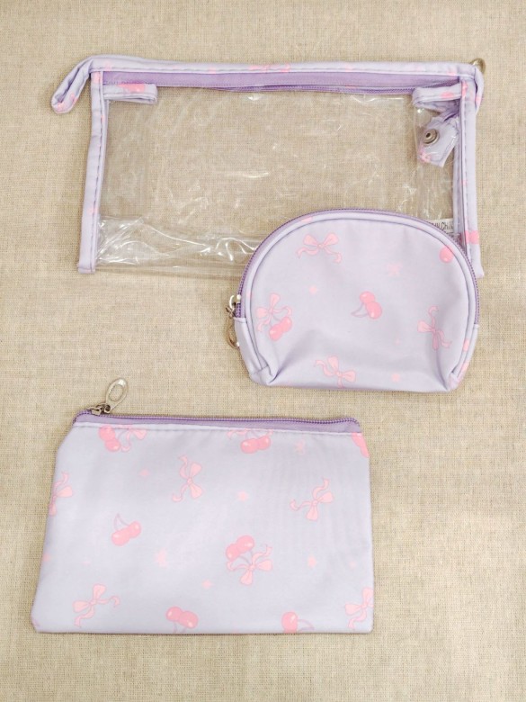 Lot de 3 trousses de toilette 24x14cm T001