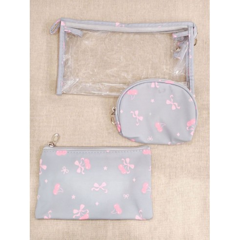 Lot de 3 trousses de toilette 24x14cm T001