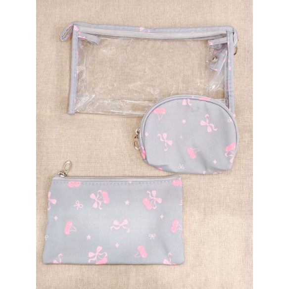 Lot de 3 trousses de toilette 24x14cm T001