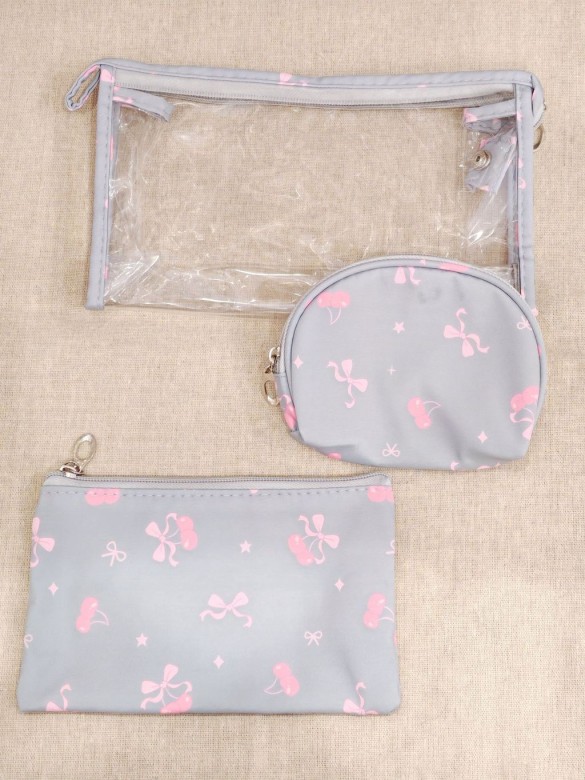 Lot de 3 trousses de toilette 24x14cm T001