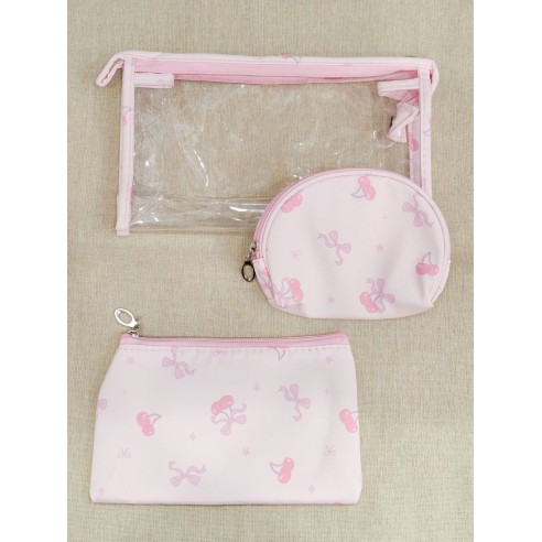 Lot de 3 trousses de toilette 24x14cm T001