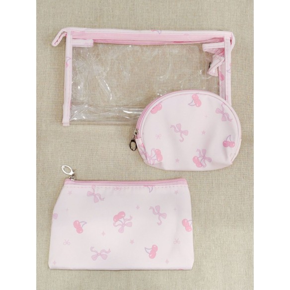 Lot de 3 trousses de toilette 24x14cm T001