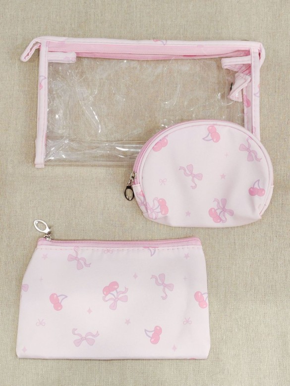 Lot de 3 trousses de toilette 24x14cm T001