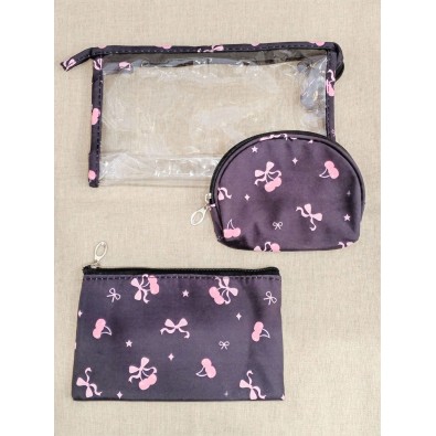 Lot de 3 trousses de toilette 24x14cm T001