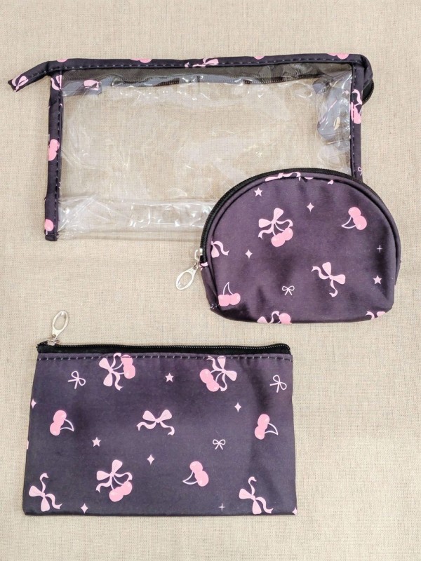 Lot de 3 trousses de toilette 24x14cm T001