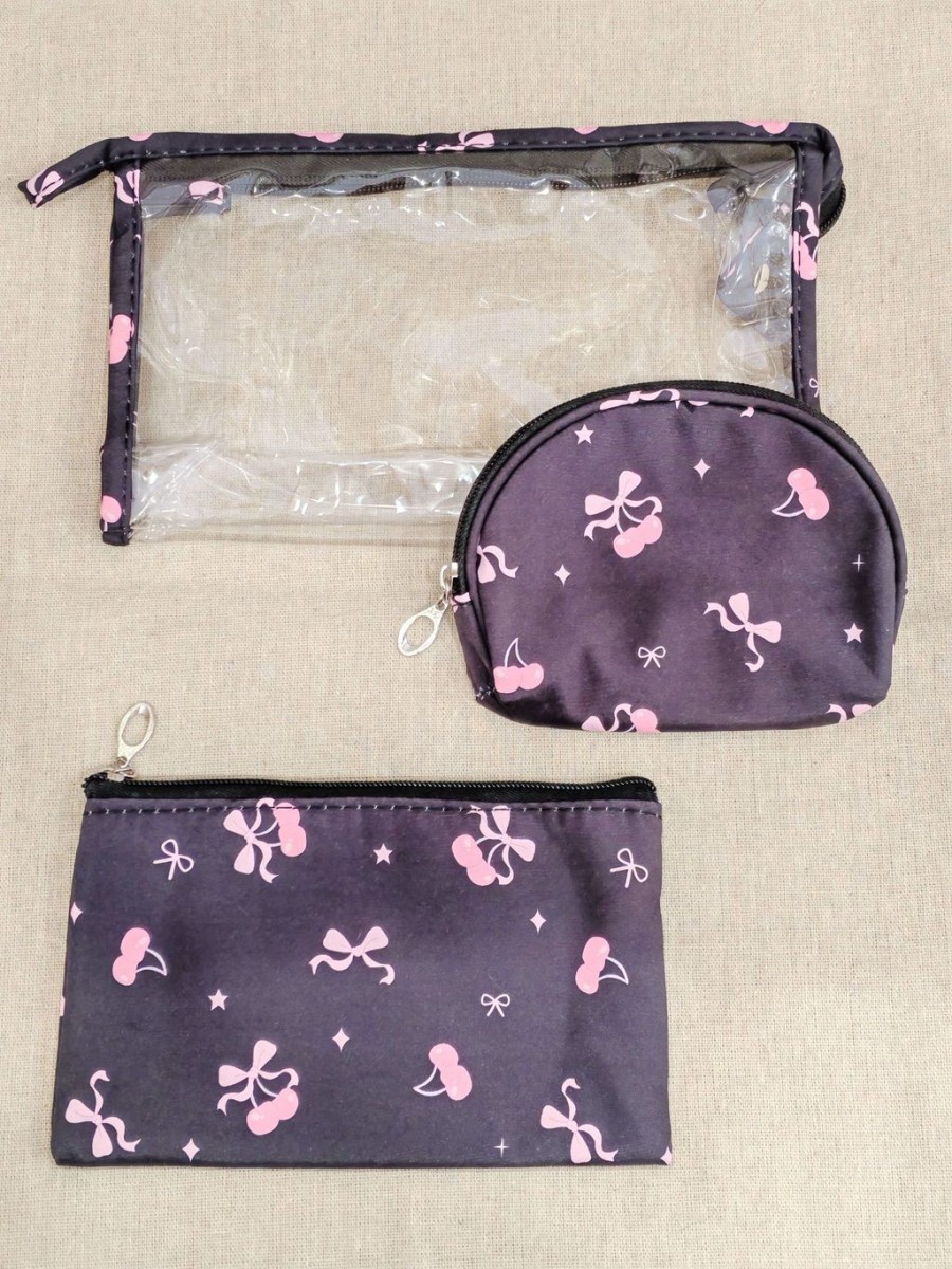 Lot de 3 trousses de toilette 24x14cm T001
