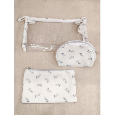 Lot de 3 trousses de toilette 24x14cm T002