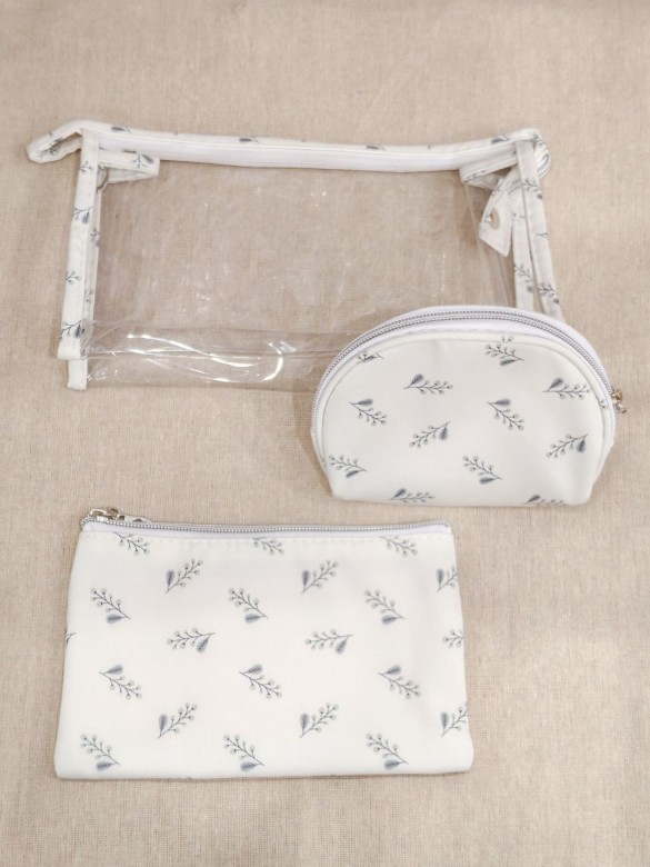 Lot de 3 trousses de toilette 24x14cm T002