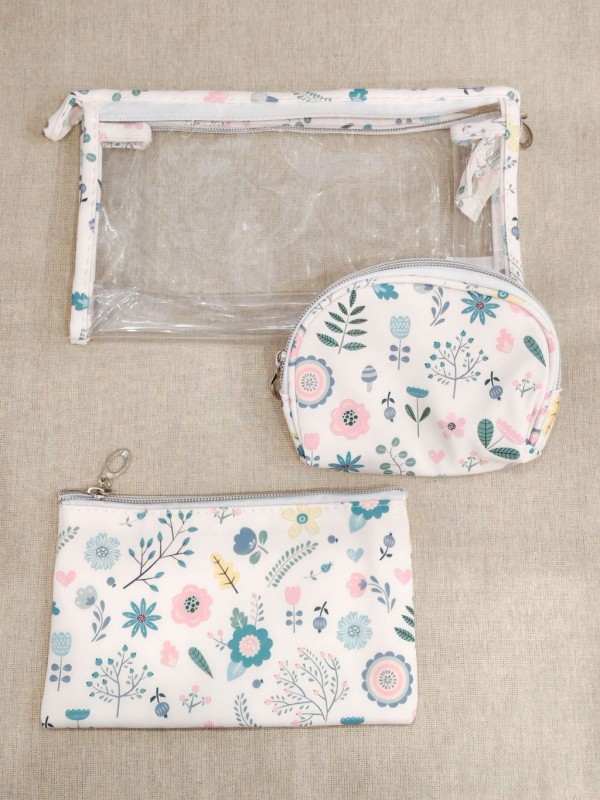 Lot de 3 trousses de toilette 24x14cm T003