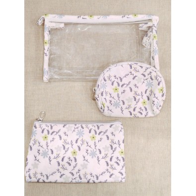 Lot de 3 trousses de toilette 24x14cm T004