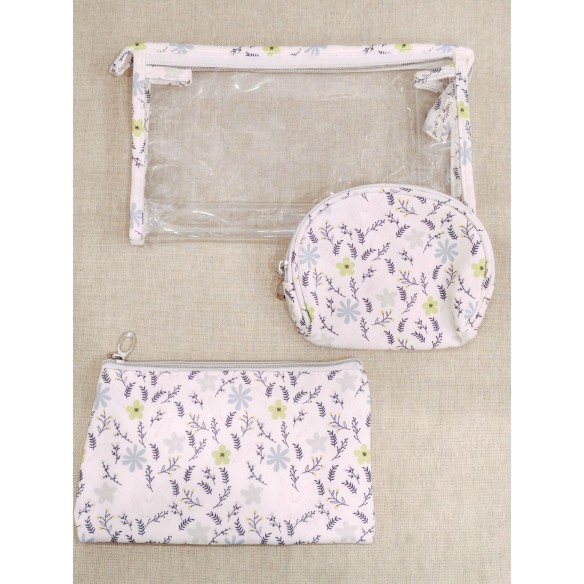 Lot de 3 trousses de toilette 24x14cm T004