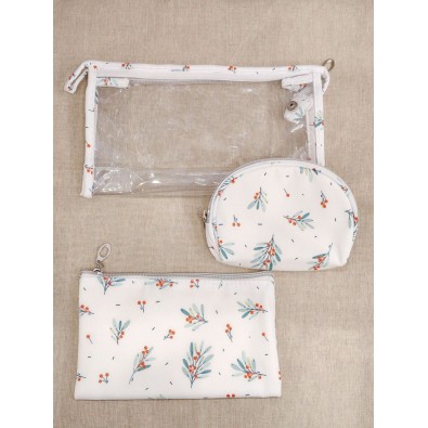 Lot de 3 trousses de toilette 24x14cm T005