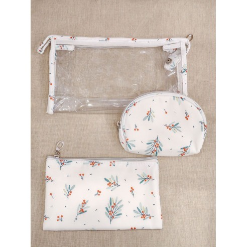 Lot de 3 trousses de toilette 24x14cm T005