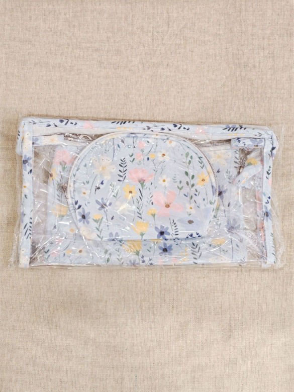 Lot de 3 trousses de toilette 24x14cm T006