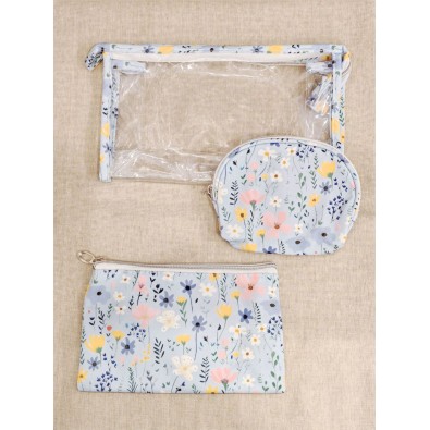 Lot de 3 trousses de toilette 24x14cm T006
