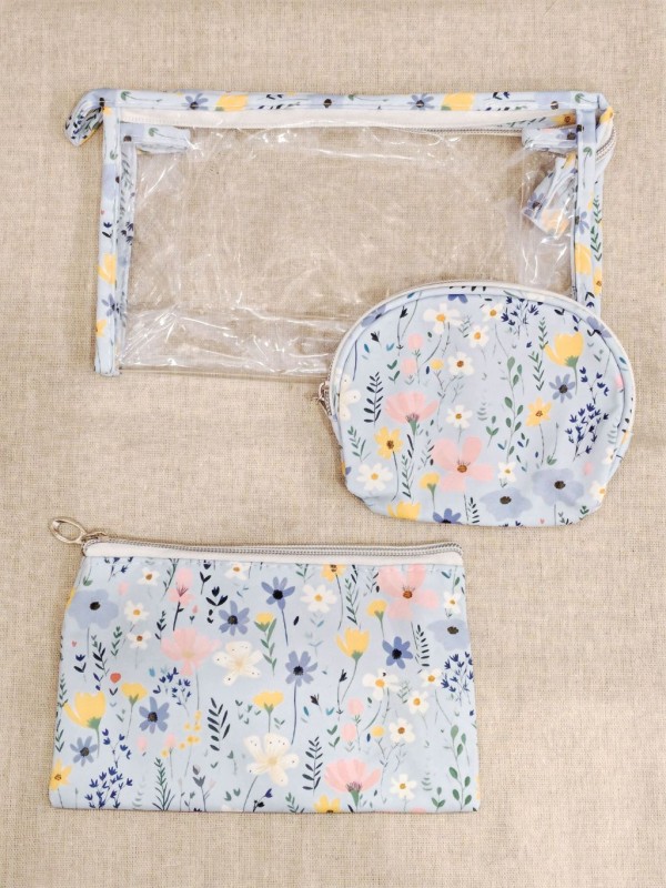 Lot de 3 trousses de toilette 24x14cm T006