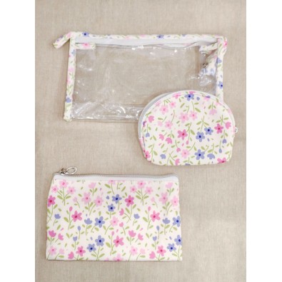 Lot de 3 trousses de toilette 24x14cm T007