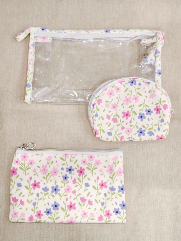 Lot de 3 trousses de toilette 24x14cm T007