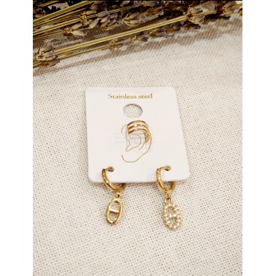 Boucles d'oreilles acier inoxydable E536