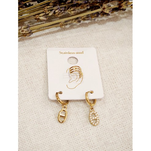 Boucles d'oreilles acier inoxydable E536