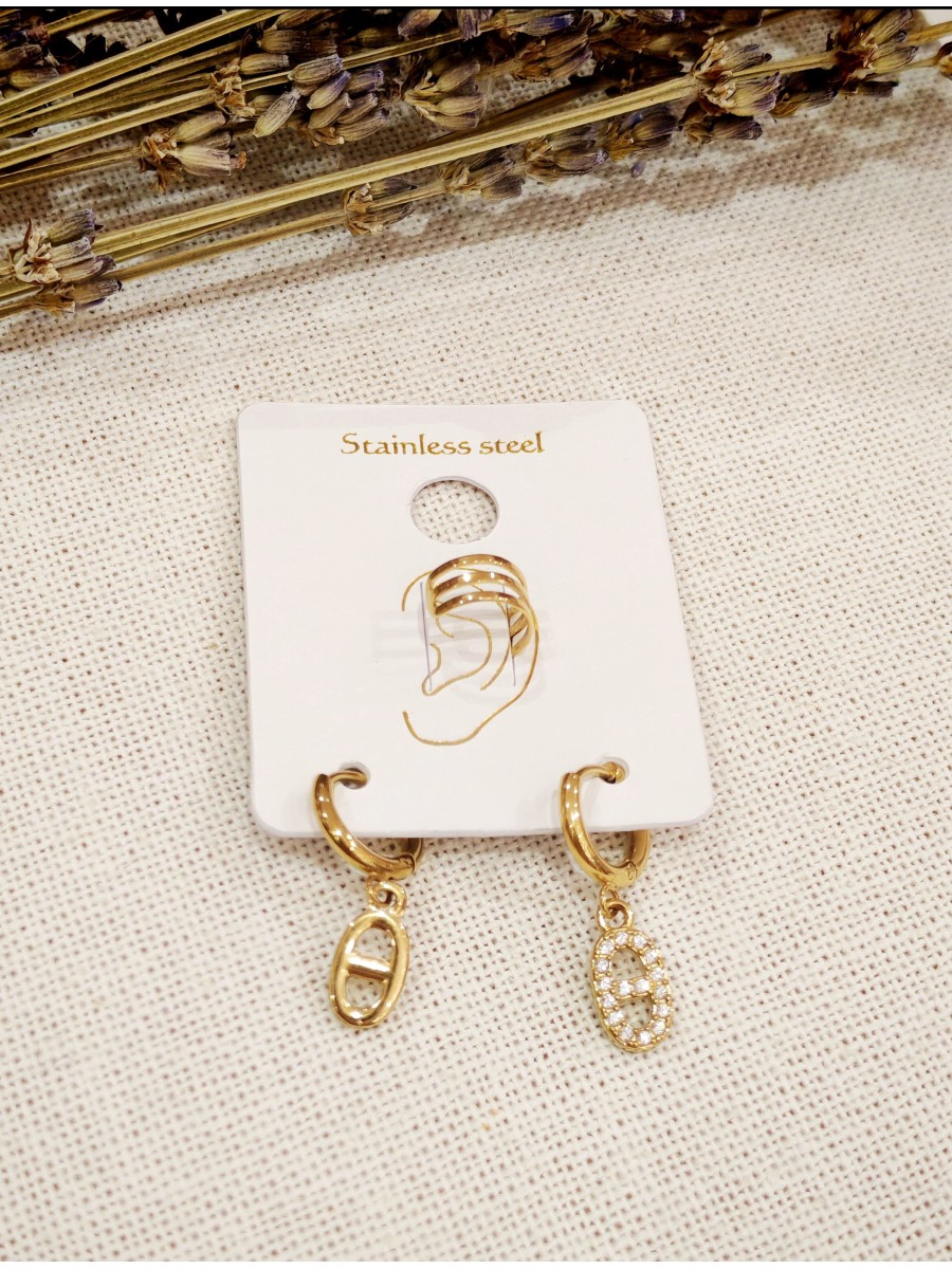 Boucles d'oreilles acier inoxydable E536
