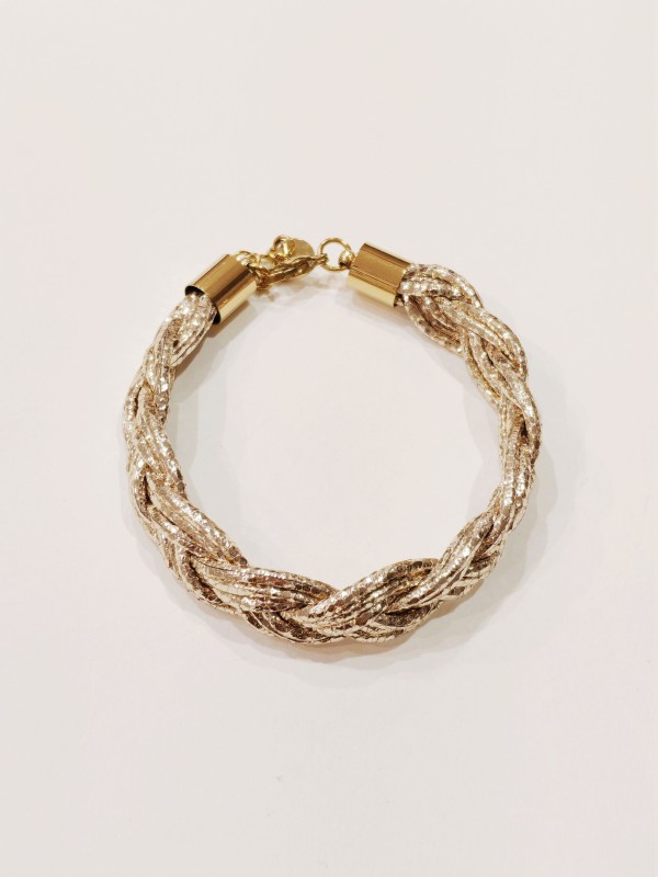 Bracelet en acier et simili cuir B337